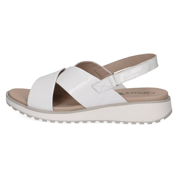 Caprice 9-28703-42 122 Ladies White Leather Sling Back Sandals-elevate your sole