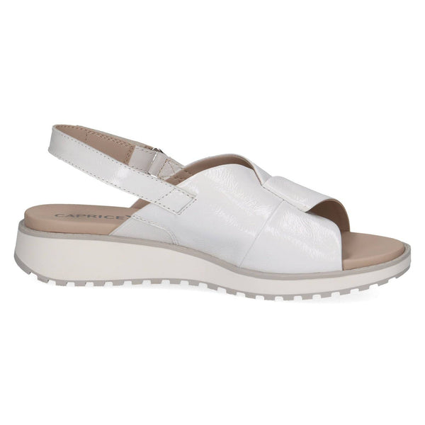 Caprice 9-28703-42 122 Ladies White Leather Sling Back Sandals-elevate your sole