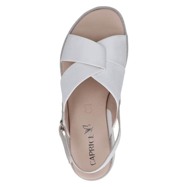 Caprice 9-28703-42 122 Ladies White Leather Sling Back Sandals-elevate your sole