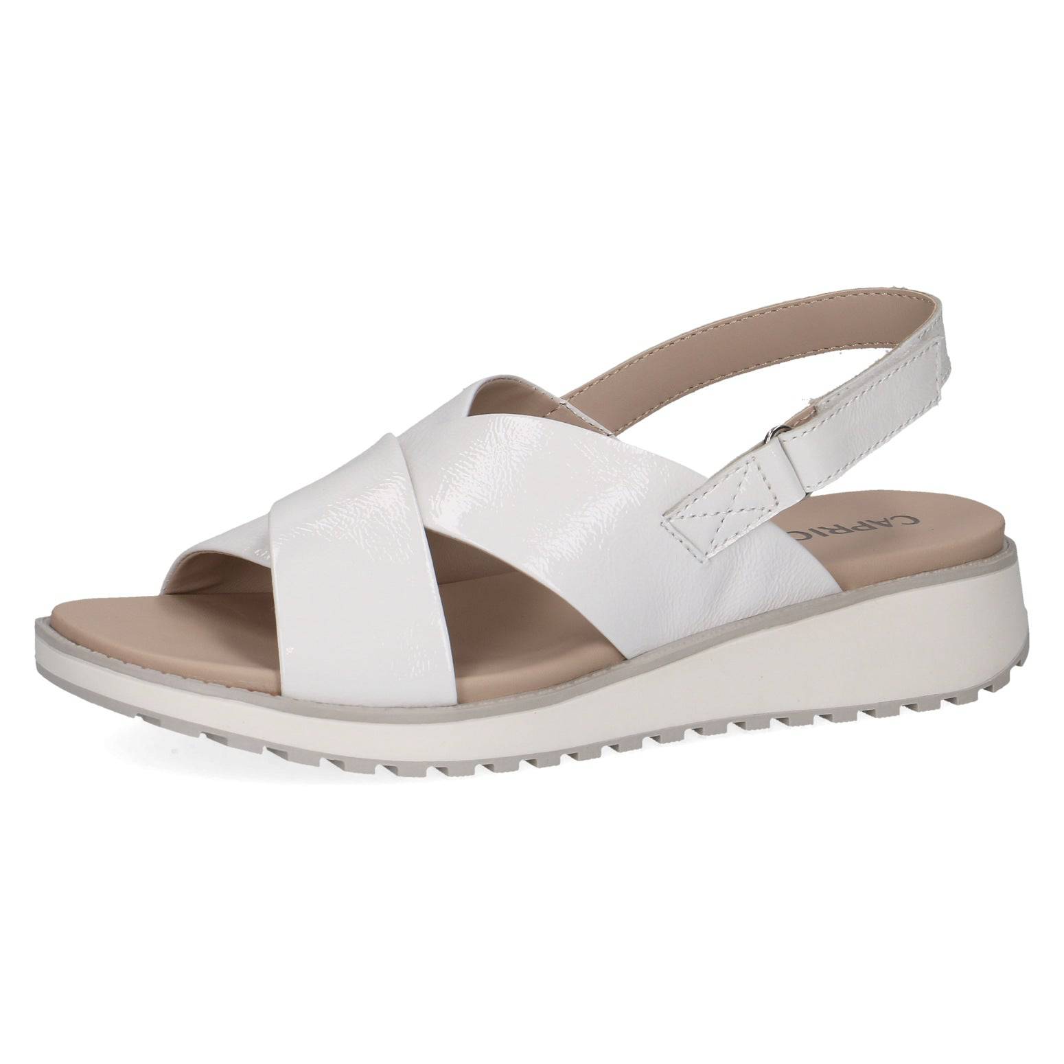 Caprice 9-28703-42 122 Ladies White Leather Sling Back Sandals-elevate your sole
