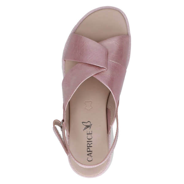 Caprice 9-28703-42 521 Ladies Pastel Pink Leather Sling Back Sandals-elevate your sole