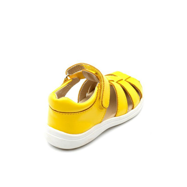 Chipmunk Noah Boys Yellow Leather Touch Fastening Sandals-elevate your sole
