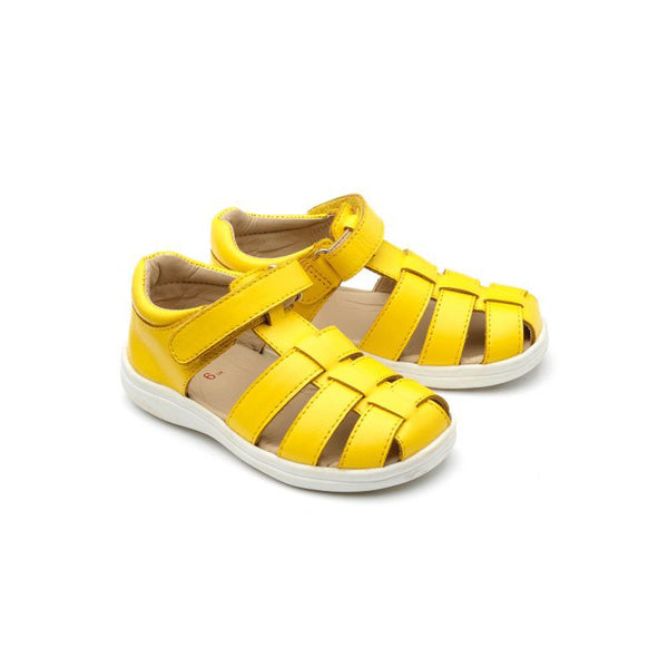 Chipmunk Noah Boys Yellow Leather Touch Fastening Sandals-elevate your sole
