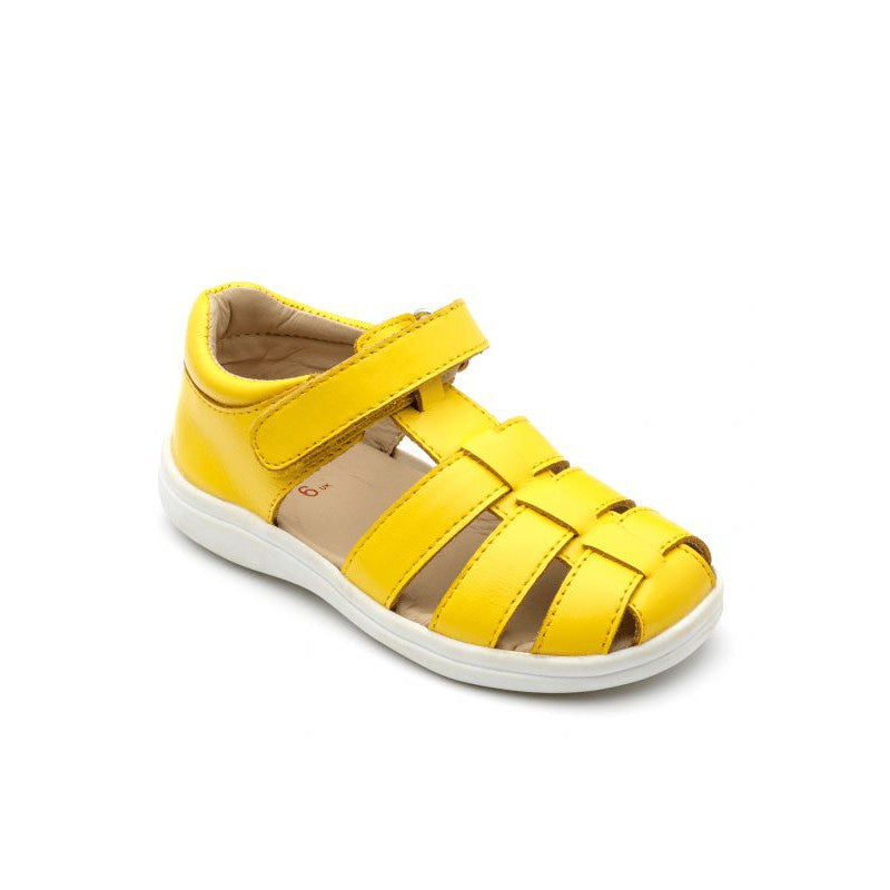 Chipmunk Noah Boys Yellow Leather Touch Fastening Sandals-elevate your sole