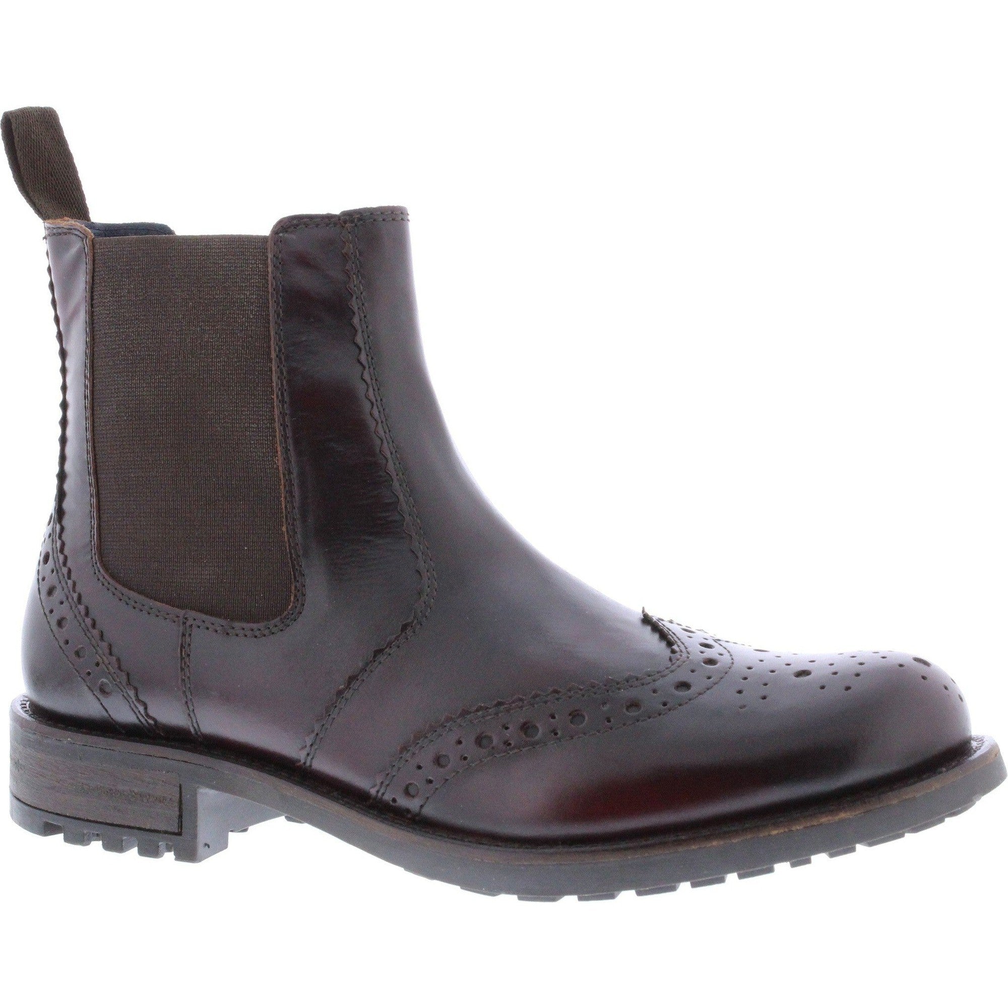 Country Jack 9640 Logan Mens Blood Red Leather Brogue Chelsea Boots - elevate your sole