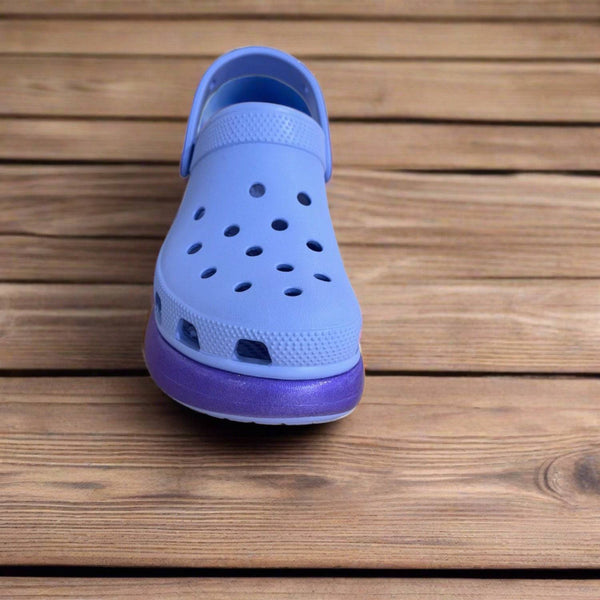 Crocs Classic Crush Shimmer 208591-5QR Ladies Moon Jelly Clogs-elevate your sole
