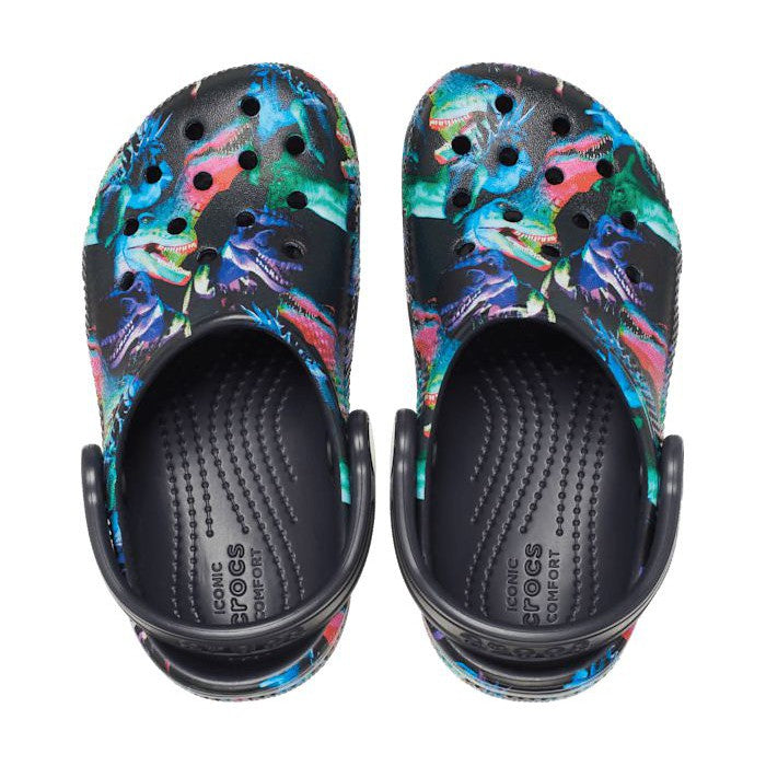 Crocs Classic Dino Clog T 208303-4LF Kids Deep Navy And Multi Clogs-elevate your sole