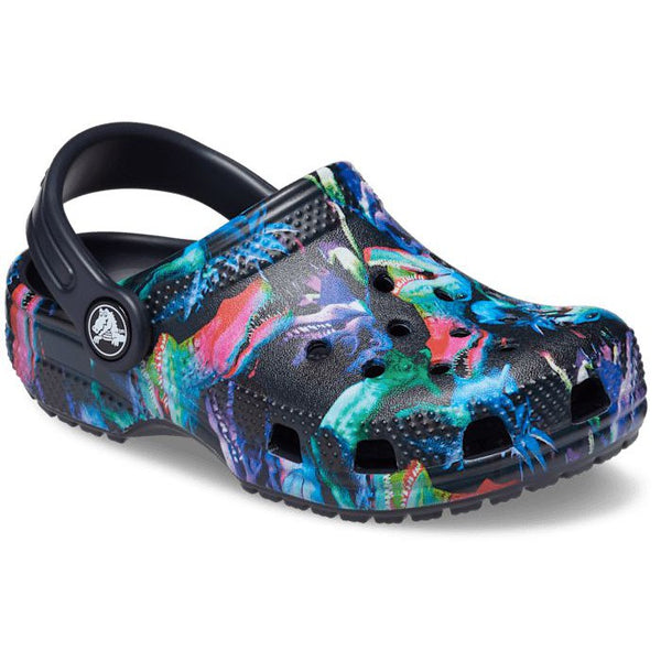 Crocs Classic Dino Clog T 208303-4LF Kids Deep Navy And Multi Clogs-elevate your sole