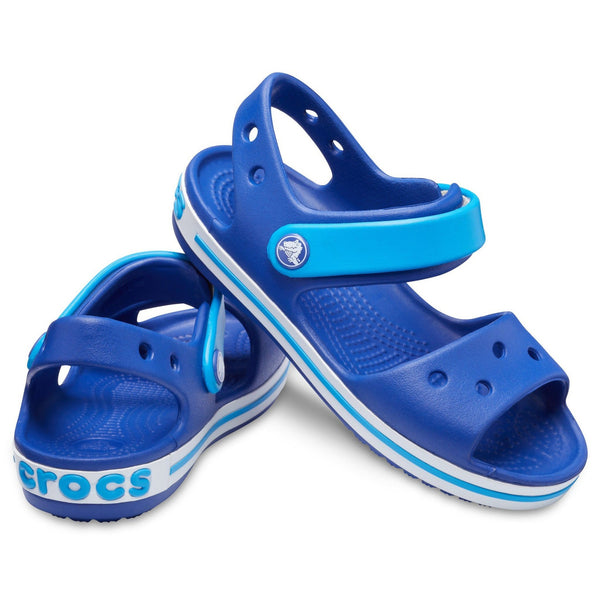 Crocs Crocband 12856-4BX Kids Cerulean Blue And Ocean Touch Fastening Sandals - elevate your sole