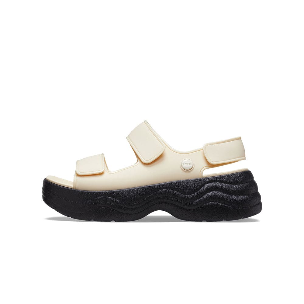 Crocs Skyline Sandal 208183-1LG Ladies Vanilla And Black Sandals-elevate your sole