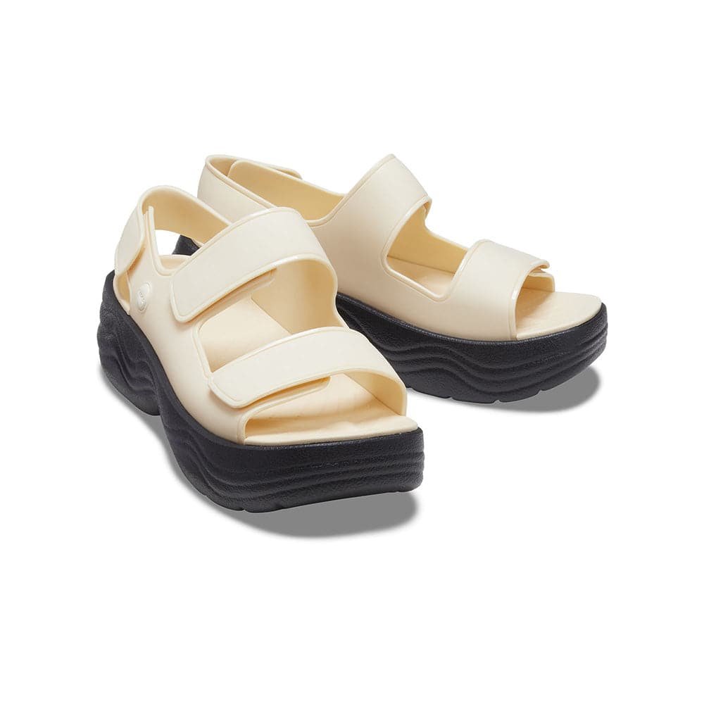 Crocs Skyline Sandal 208183-1LG Ladies Vanilla And Black Sandals-elevate your sole