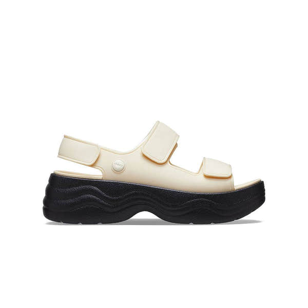 Crocs Skyline Sandal 208183-1LG Ladies Vanilla And Black Sandals-elevate your sole