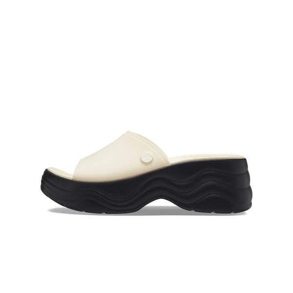 Crocs Skyline Slide 208182-1LG Ladies Vanilla And Black Slider Sandals-elevate your sole