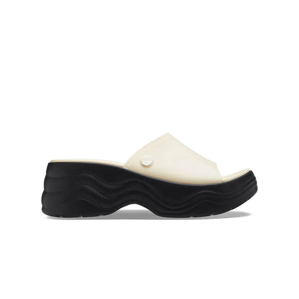 Crocs Skyline Slide 208182-1LG Ladies Vanilla And Black Slider Sandals-elevate your sole