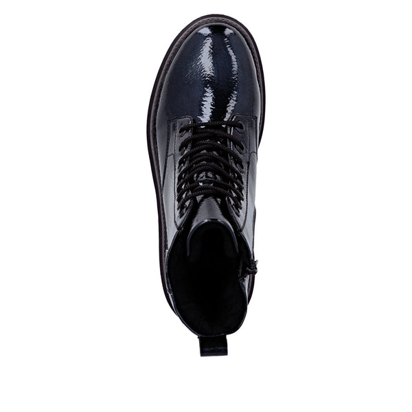 Remonte D0C82-14 Ladies Wide Navy Water Resistant Vegan Zip & Lace Ankle Boots