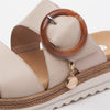 Remonte D0Q51-80 Ladies Chalk Leather Touch Fastening Sandals