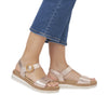 Remonte D0Q52-31 Ladies Copper Leather Touch Fastening Sandals