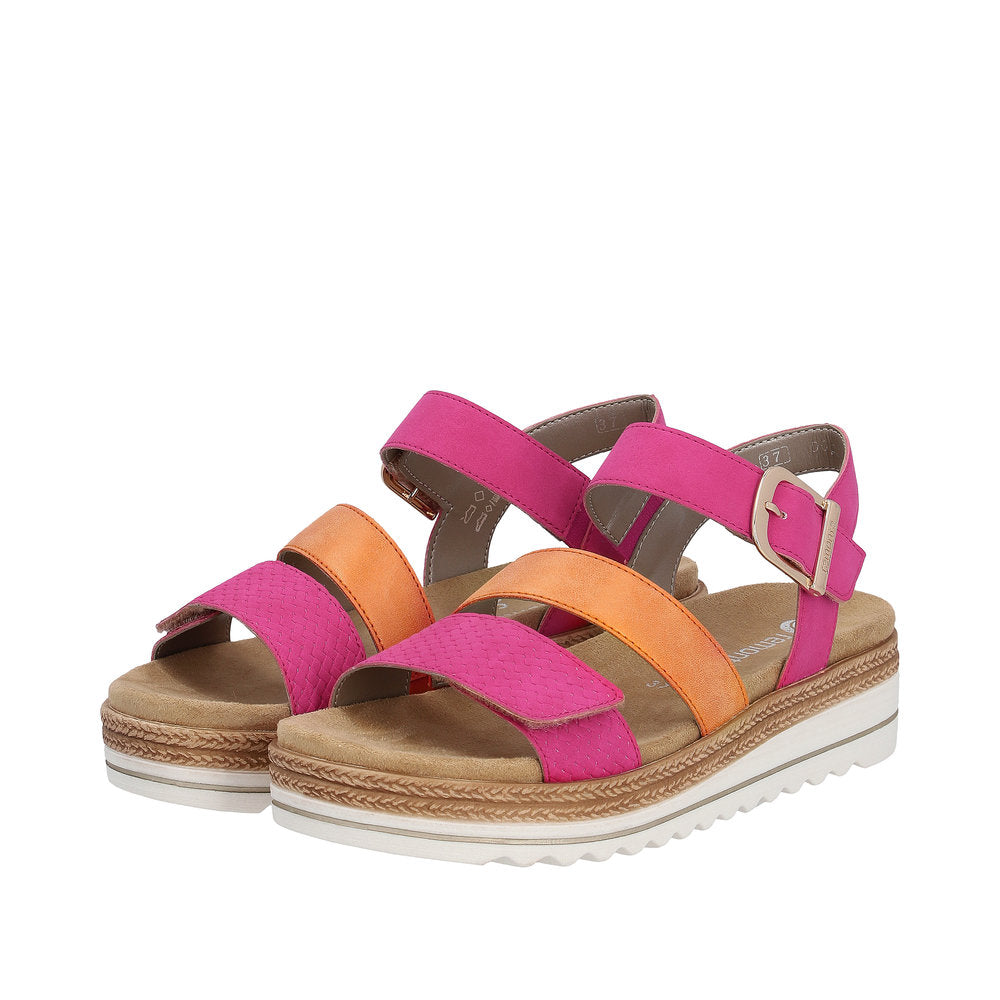 Remonte D0Q55-31 Ladies Magenta Pink Touch Fastening Sandals