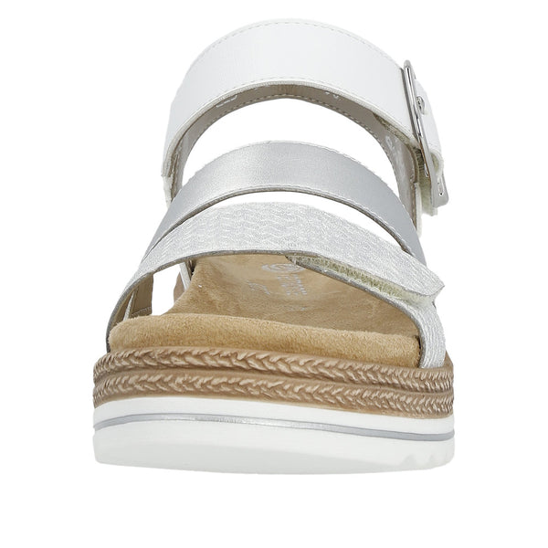 Remonte D0Q55-90  Ladies White/Silver Touch Fastening Sandals