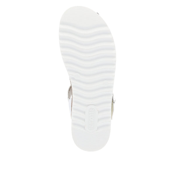 Remonte D0Q55-90  Ladies White/Silver Touch Fastening Sandals