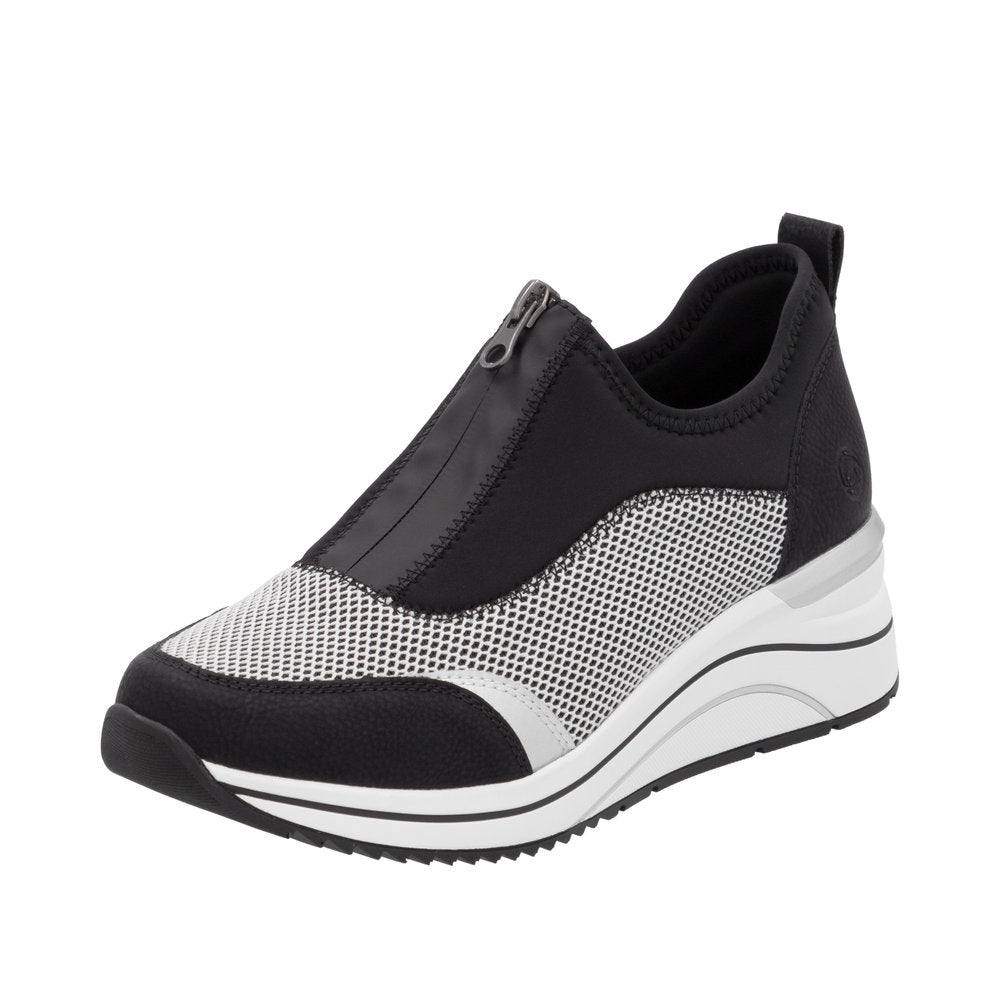 Remonte D0T08-03 Ladies Wide Black/Grey Elasticated Shoes