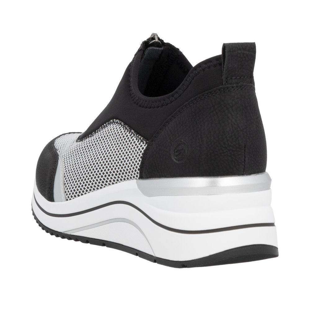 Remonte D0T08-03 Ladies Wide Black/Grey Elasticated Shoes