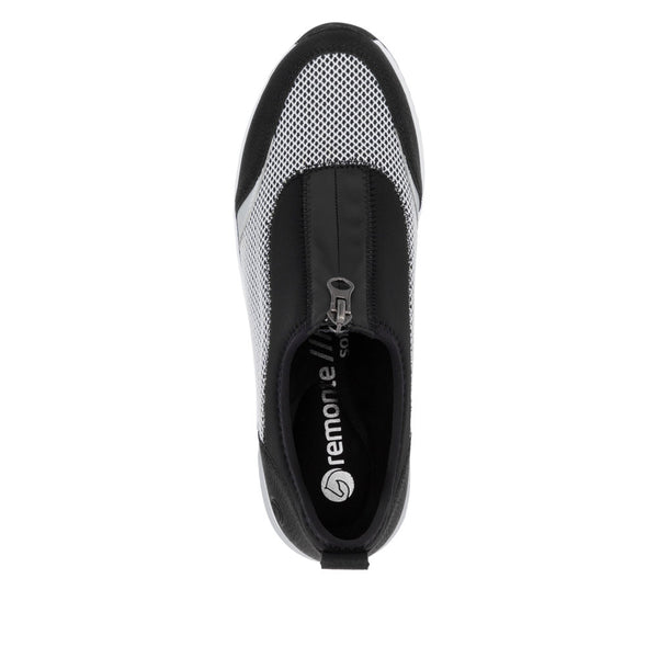 Remonte D0T08-03 Ladies Wide Black/Grey Elasticated Shoes
