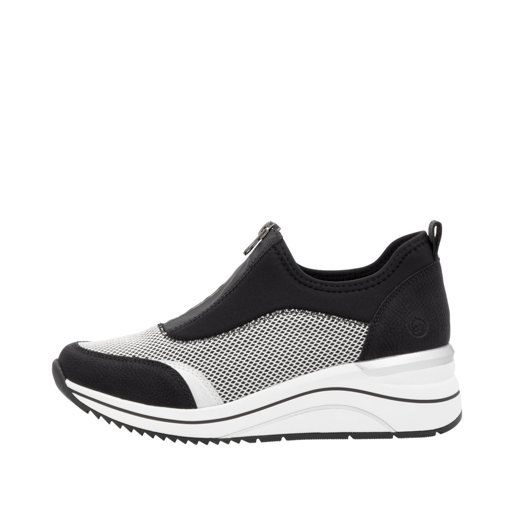 Remonte D0T08-03 Ladies Wide Black/Grey Elasticated Shoes