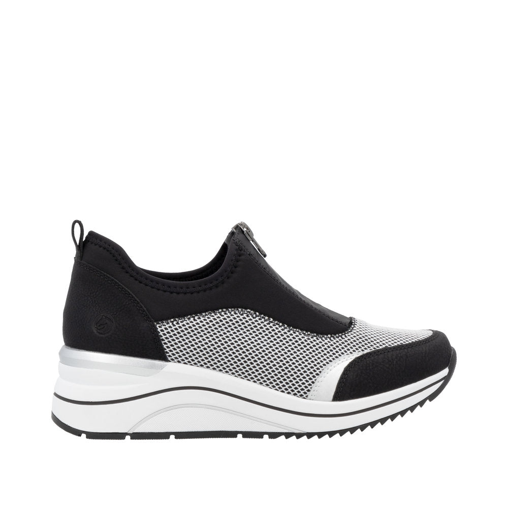 Remonte D0T08-03 Ladies Wide Black/Grey Elasticated Shoes