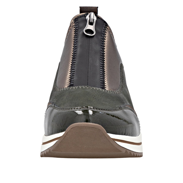 Remonte D0T08-54 Ladies Wide Green Vegan Front Zip Shoes