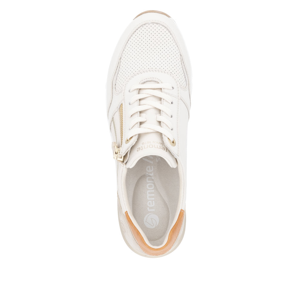 Remonte D0T10-80 Ladies Wide Multi Synthetic Leather Zip & Lace Trainers
