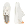 Remonte D1C01-81  Ladies Off White Leather Zip & Lace Trainers