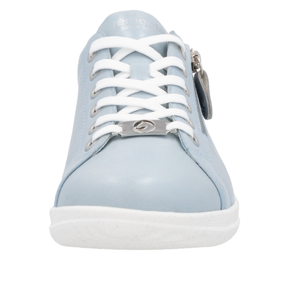 Remonte D1E03-13 Ladies Wide Blue Leather Zip & Lace Shoes