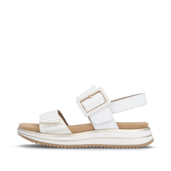 Remonte D1J53-81 Ladies White Leather Touch Fastening Sandals