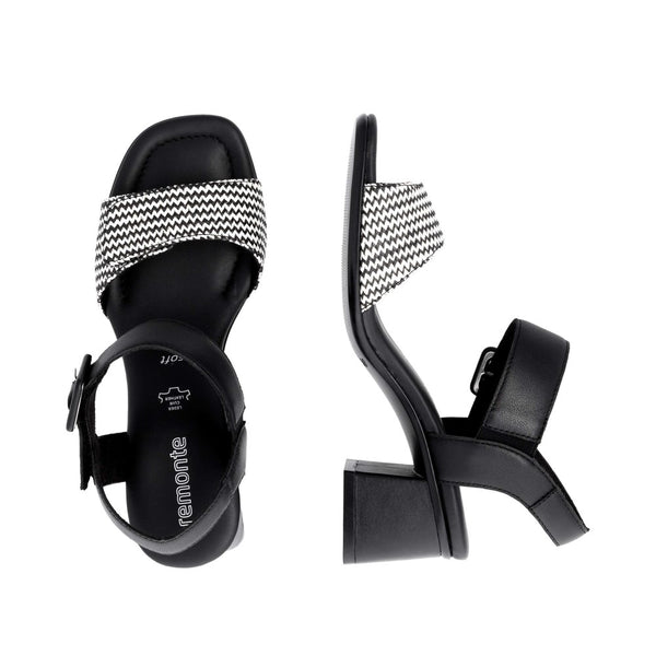 Remonte D1K51-03 Ladies Black Touch Fastening Sandals