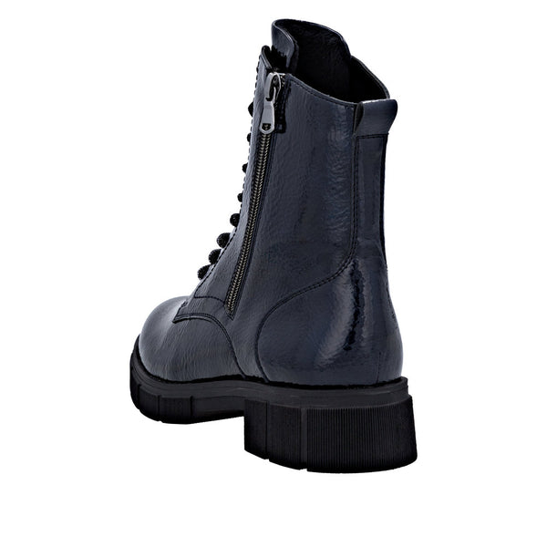 Remonte D2S72-14 Ladies Wide Midnight Vegan Zip & Lace Ankle Boots