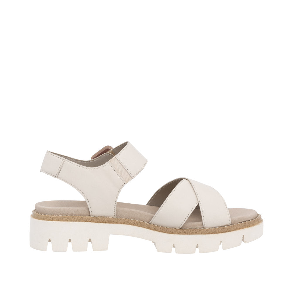 Remonte D7950-60 Ladies White Leather Touch Fastening Sandals
