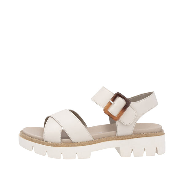 Remonte D7950-60 Ladies White Leather Touch Fastening Sandals