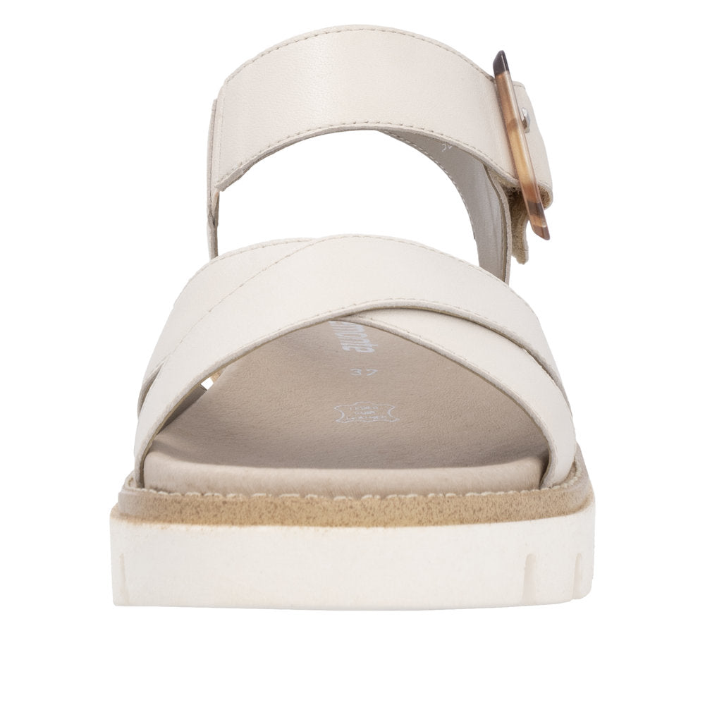 Remonte D7950-60 Ladies White Leather Touch Fastening Sandals