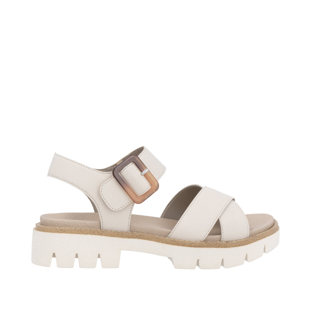 Remonte D7950-60 Ladies White Leather Touch Fastening Sandals