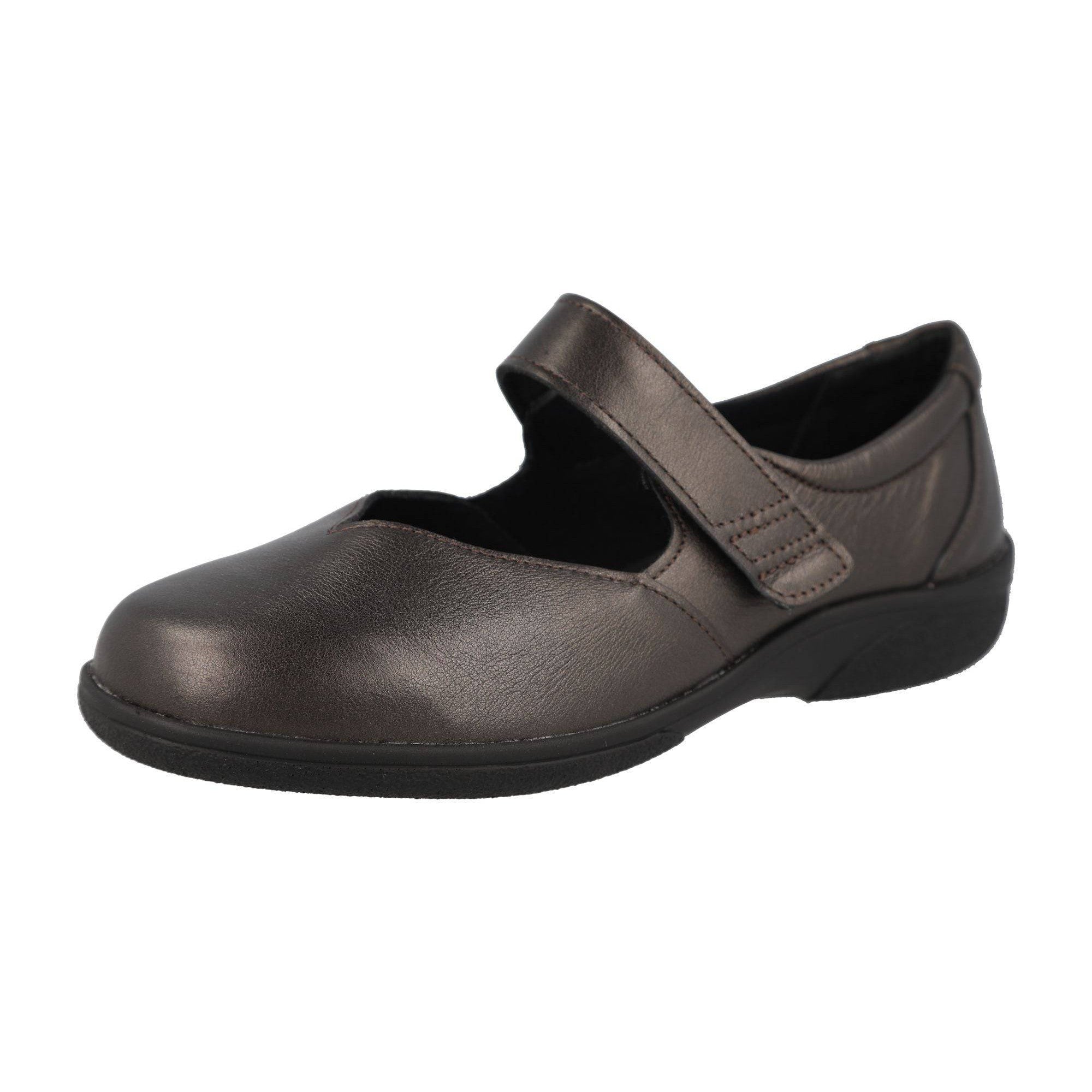 DB Shoes Gull 77005G Ladies Bronze Leather Touch Fastening Shoes-elevate your sole