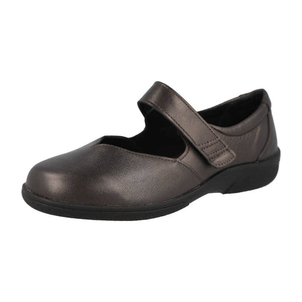 DB Shoes Gull 77005G Ladies Bronze Leather Touch Fastening Shoes-elevate your sole