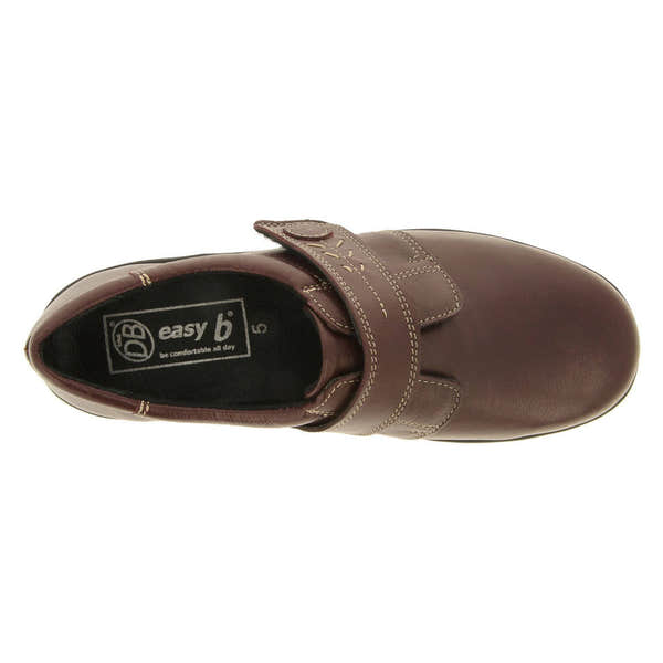 DB Shoes Rory 78989B Ladies Burgundy Leather Touch Fastening Shoes-elevate your sole