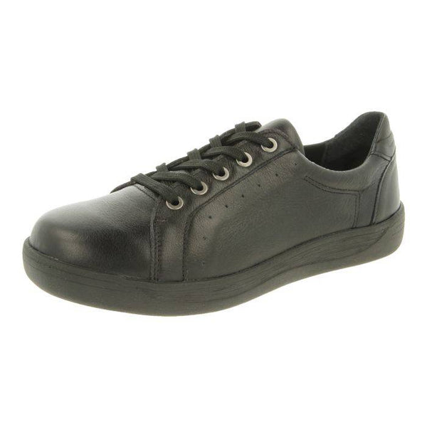 DB Shoes Sinead 6V Ladies Wide Black Leather Lace Up Shoes-elevate your sole