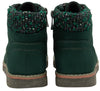 Lotus Drew Ladies Green Textile Zip & Lace Ankle Boots