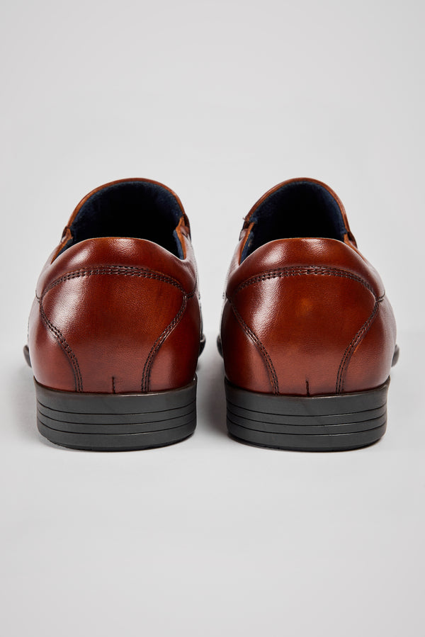 Pods Dundee Mens Cognac Leather Slip On Shoes