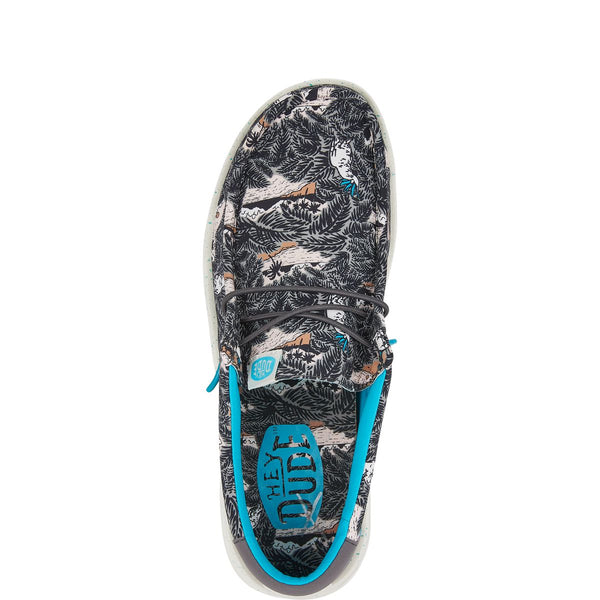 Dude Wally H2O Tropical Mens Black Tropical Textile Slip On Shoes-elevate your sole