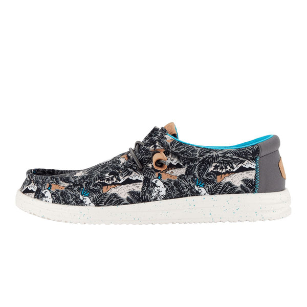 Dude Wally H2O Tropical Mens Black Tropical Textile Slip On Shoes-elevate your sole
