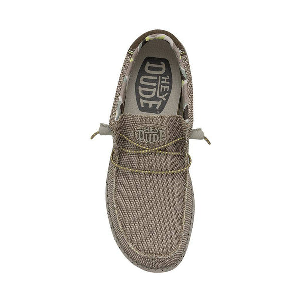 Dude Wally Sox Triple Needle Mens Camel Textile Slip On Shoes-elevate your sole