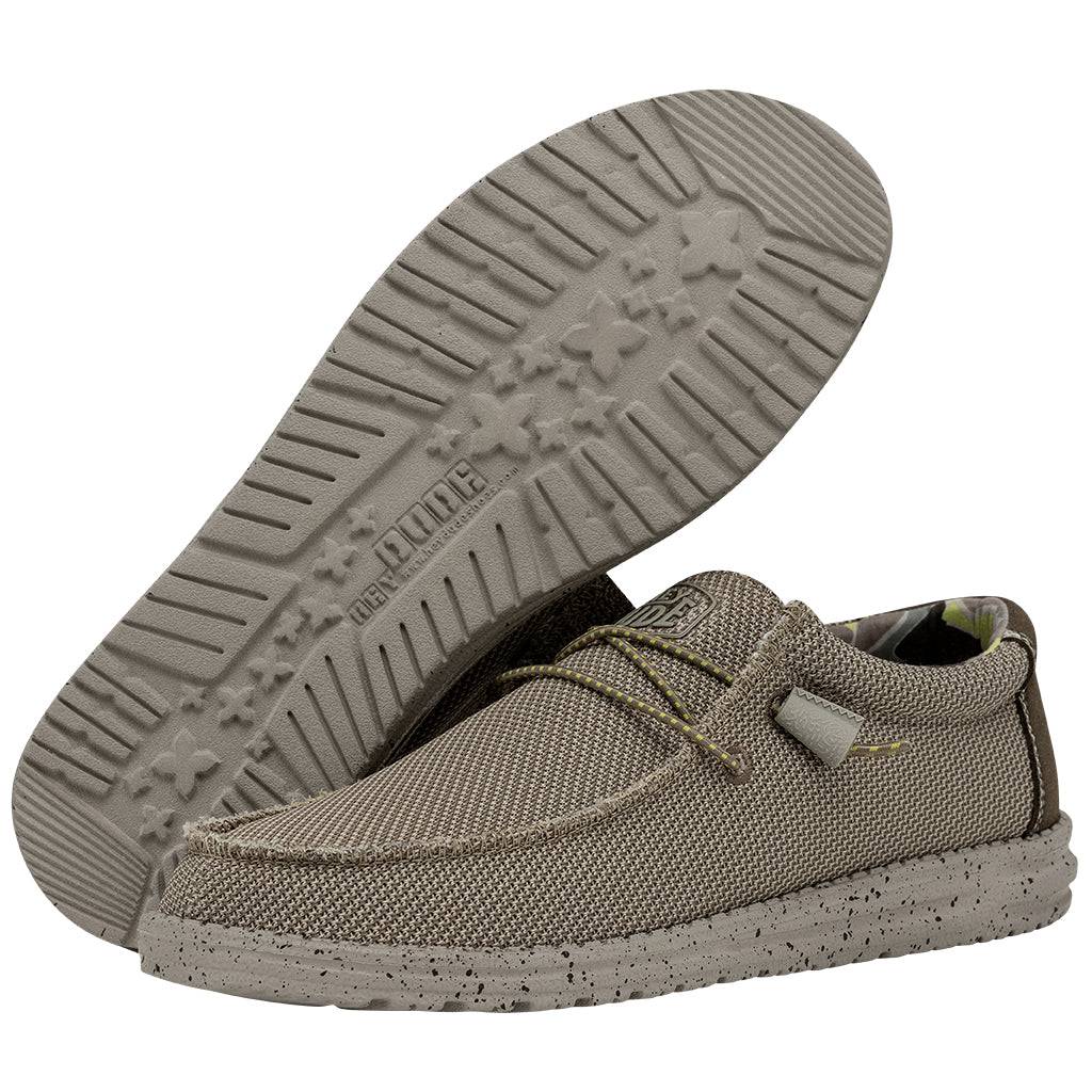 Dude Wally Sox Triple Needle Mens Camel Textile Slip On Shoes-elevate your sole
